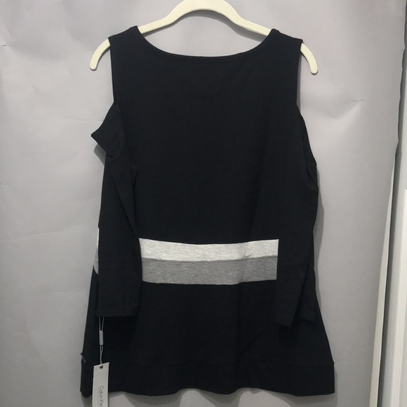Calvin Klein Performance Women’s Black Cold Shoulder Sweatshirt Size Large - Picture 3 of 6